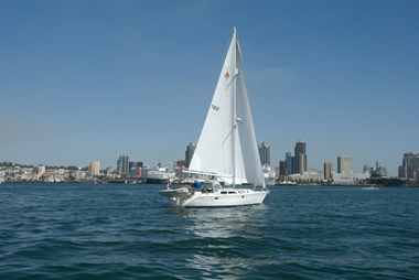 Our 2002 42 foot Catalina on the San Diego Harbor