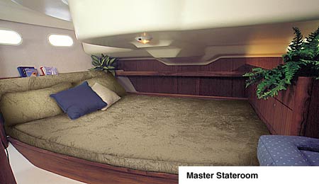 Master stateroom sailboat interior