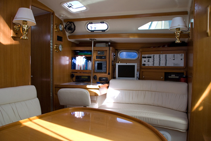 Sailboat cabin interior