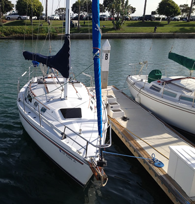 Our 1987 Catalaina 30 foot sailboat tied up at the dock