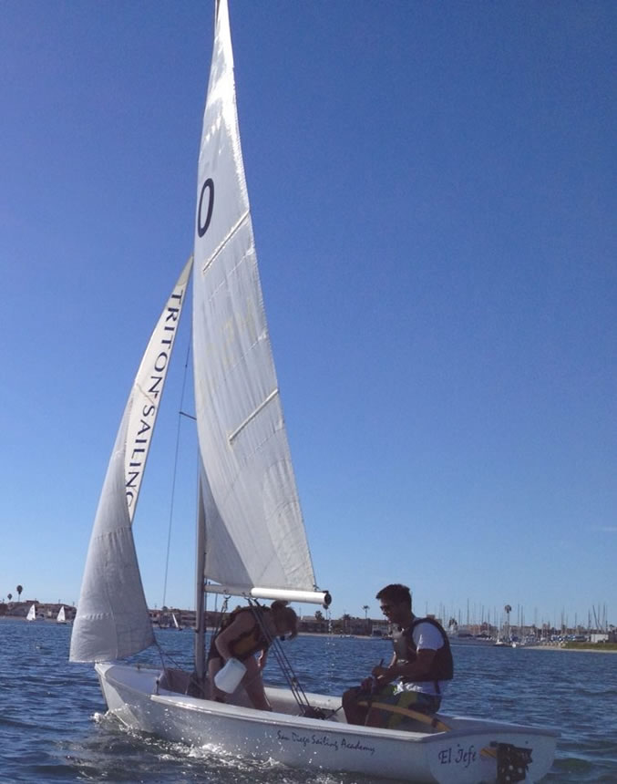 UCSD Sailing Team on a two-person boat